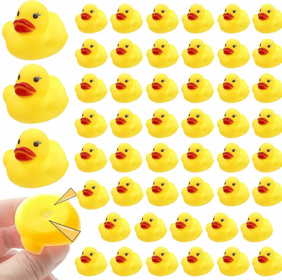 Baby & Toddler JTTJDB | 50-Pieces Float & Squeak Mini Rubber Duck Baby Bath Ducky Sound Shower Toys For Kids