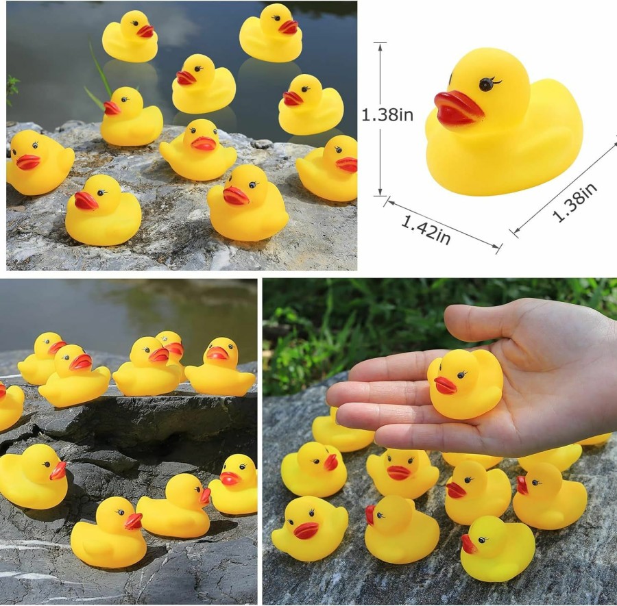 Baby & Toddler JTTJDB | 50-Pieces Float & Squeak Mini Rubber Duck Baby Bath Ducky Sound Shower Toys For Kids