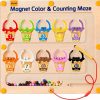 Baby & Toddler JoyCat | Joycat Magnetic Color & Number Maze - Montessori Wooden Color Matching Learning Counting Puzzle Board - Toddler Fine Motor Skills Toys For Boys Girls 3 4 5 Years Old