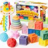 Baby & Toddler JOYIN | Joyin Baby Toys - Montessori Toys For Babies 0-3-6-12 Months, Food-Grade Sensory Toys, Infant Stacking Circles Teether, Blocks, 3D Stress Balls, Pull String, Learning Gifts For Baby Girls Boys