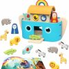 Baby & Toddler TOOKYLAND | Tookyland Noah'S Ark Toys For Toddlers Wooden Animal Shape Sorter Toys, Baptism Gifts For Boys And Girls, Bible Story Toys With Story Book, Montessori