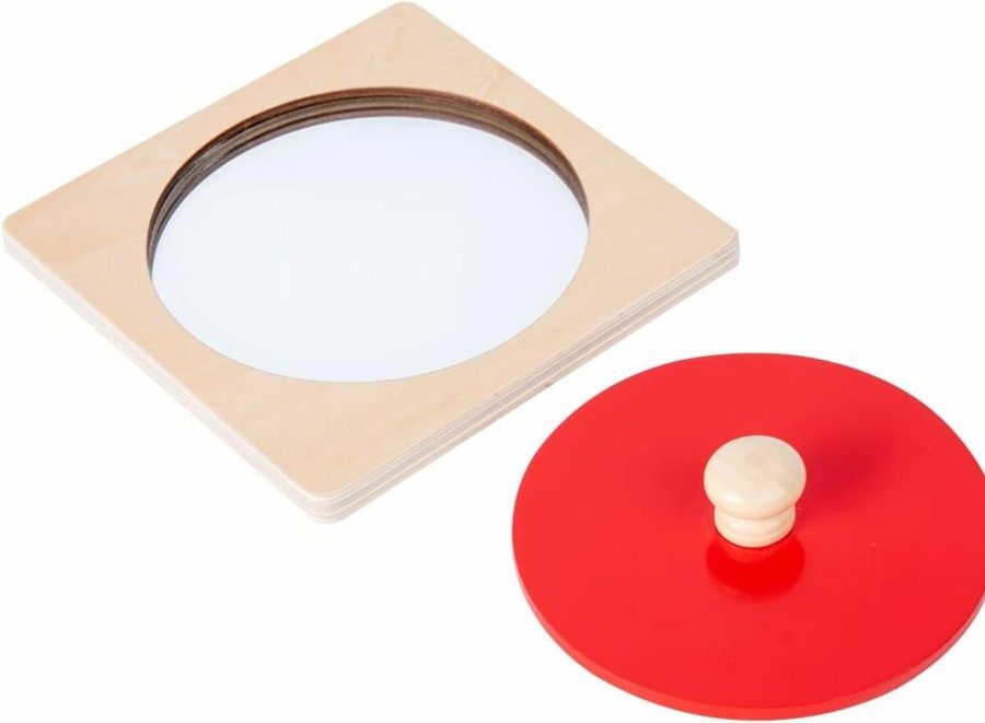 Baby & Toddler Adena Montessori | Montessori Baby Toys Play Kit Montessori Mirror Peekaboo Knob Puzzle, Medium Spinning Drum And Rainbow Fabric Ball Kit Toys For 6-12Months Toddlers