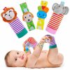 Baby & Toddler Yeeeasy | Yeeeasy Baby Rattle Cotton Socks And Wrist Rattle Strap Set, Infant Toys 0 3 6 9 12 Months, Baby Gifts For Boys And Girls, Develop Babies Sensory Toys