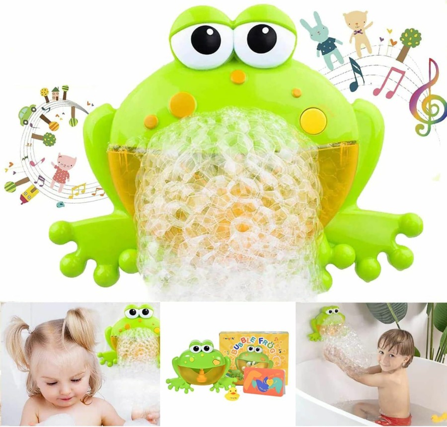 Baby & Toddler HengGL | Baby Bath Bubble Toys Set,Tub Big Frog Automatic Bubble Maker Blower Toys With 12 Music Baby Fun Shower Toys, For Boys, Girls