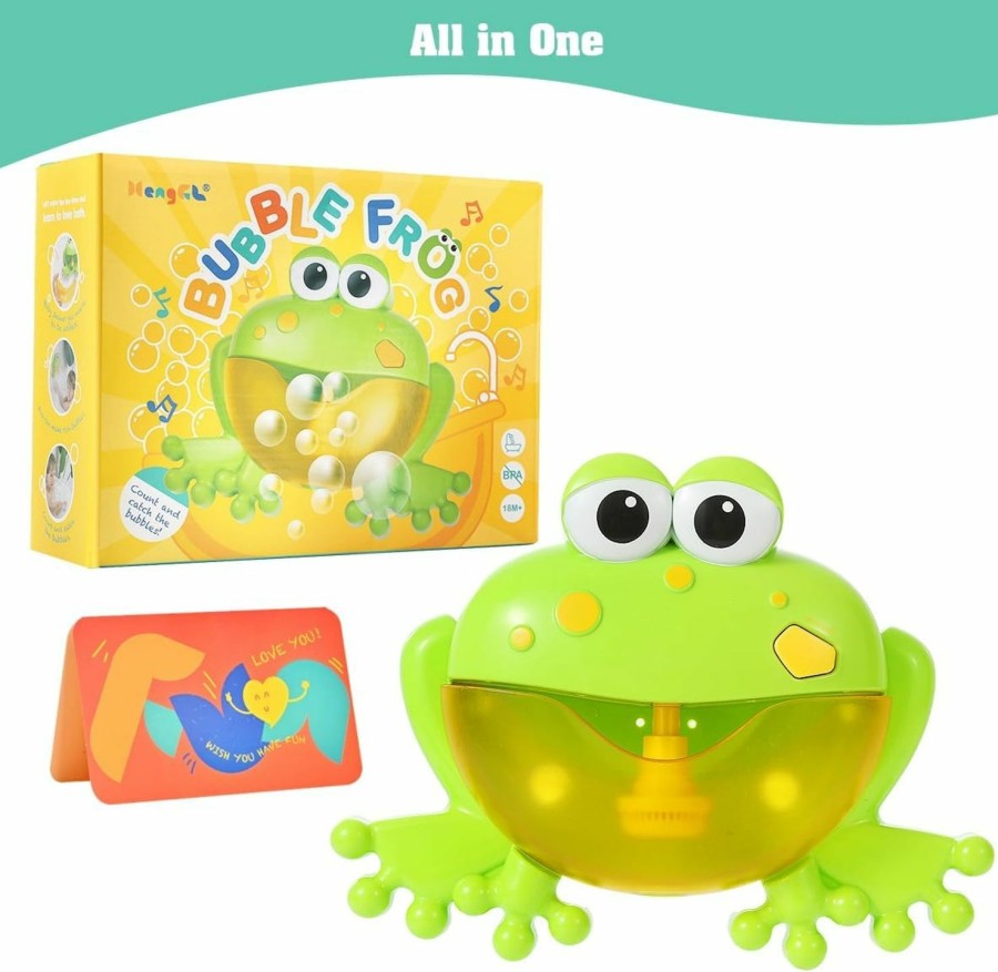 Baby & Toddler HengGL | Baby Bath Bubble Toys Set,Tub Big Frog Automatic Bubble Maker Blower Toys With 12 Music Baby Fun Shower Toys, For Boys, Girls