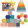 Baby & Toddler Weilim | Montessori Toys Soft Stacking Building Blocks Rings Balls Sets 3 In 1 Baby Toys Bundle For Babies 6-12 Months Sensory Toys For Toddlers 1-3 Teething Bath Toys For Infants Learning Toy