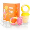 Baby & Toddler NatureBond | Naturebond Baby Food Feeder/Fruit Feeder Pacifier Nibbler (2 Pack) - Infant Teething Toy Teether Weaning In Appetizing Colors | + Additional Silicone Sacs