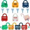 Baby & Toddler Kizmyee | Kizmyee Montessori Lock And Key Car Toys, Sensory Matching & Sorting Early Learning Toy With Number For Preschool Children, Boys And Girls 18+ Months Old